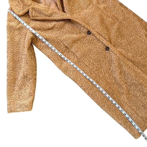 American Eagle Teddy Coat Women’s Brown Faux Fur Longline Jacket Size Large - Picture 9 of 10